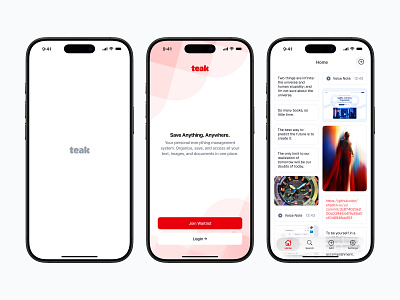 Initial Screens for Teak App 💃 app design minimal mobile saas ui web design