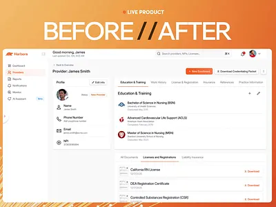 Harbera Provider Detail Page Redesign ai agents ai copilot ai saas best design agency on dribbble best ux design agency bottomlineux dashboard dashboard design harbera healthtech mafruh faruqi product design agency product redesign saas design agency saasfactor sohag islam user experience ux ux fix y combinator