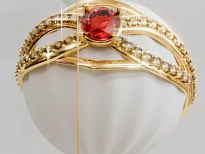 Golden Illusion: Radiant Symmetry 3d jewelry blender modeling digital art elegance gold gold ring golden beads jewelry product visualization surrealism