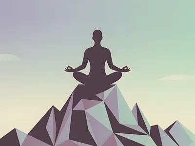 Minimalist Meditation on Geometric Mountain Peak adventure conceptual design environment geometric art illustration illustration by xinyan landscape illustration meditation mindfulness minimalist mountain mountain peak outdoor silhouette tranquility travel vector vector illustration web wellness