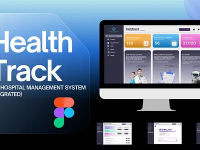🚑 HealthTrack – Smart Hospital Management System (AI-Integrated branding chanukawasundara design dribbble figma illustration ui uiux ux xd