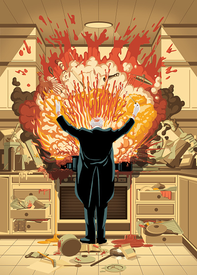 Cooking chef conceptual digital editorial folioart illustration kitchen stephan schmitz