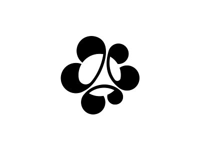 Black Flower black circle flower form icon logo negative planet plant round shape simple space symbol