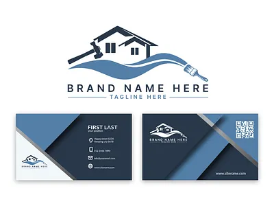 Logo + Business Card Design artdesignbydina brand identity branding business card clean design construction logo corporate logo logo design modern logo