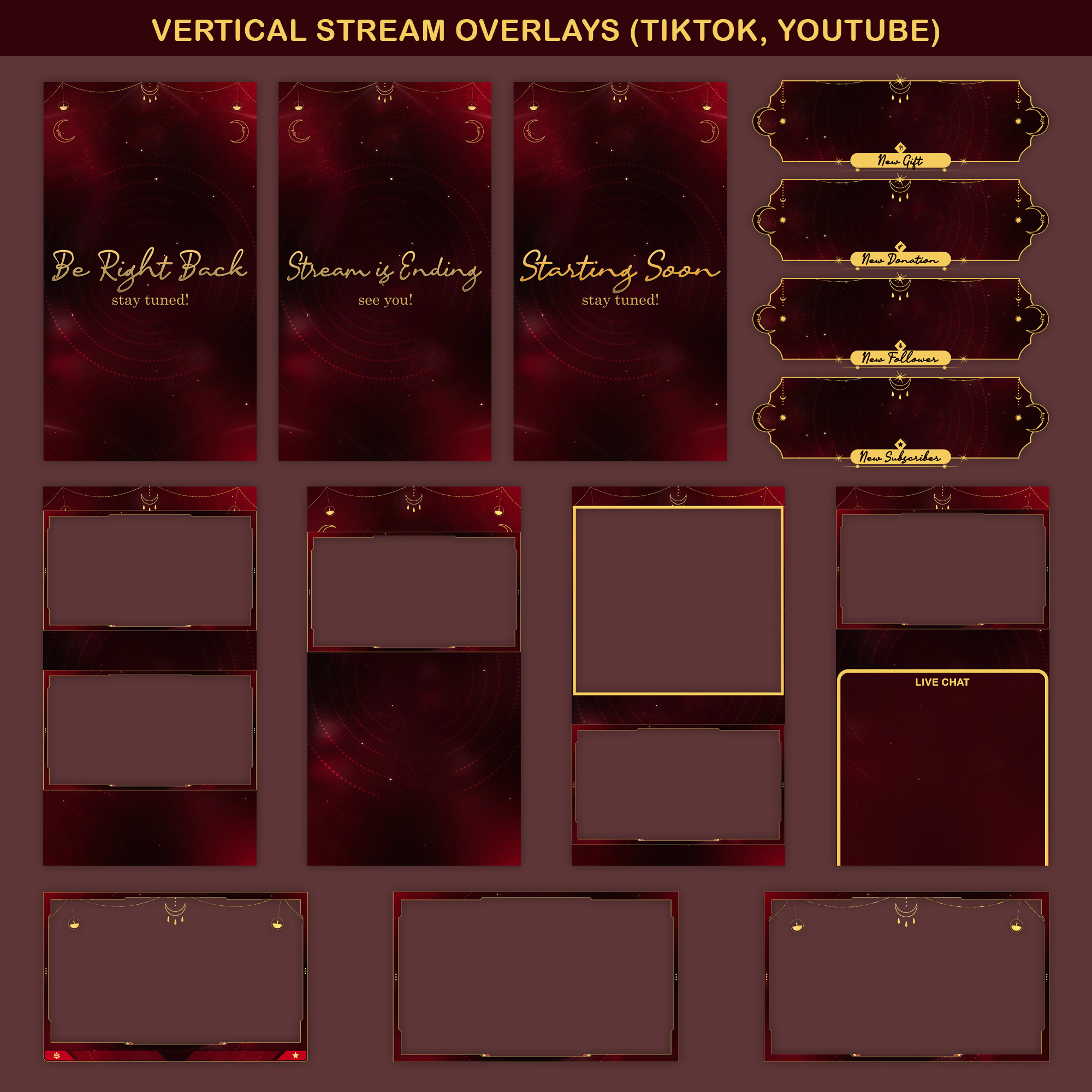 Mystic Night Vertical Stream Pack – Animated TikTok Overlay 9:16 overlay animated overlay animated tiktok frame gaming overlay just chatting overlay kick stream overlay live stream overlay mobile live overlay obs overlay streaming graphics streamlabs overlay tiktok layout tiktok live design tiktok overlay tiktok stream pack twitch overlay vectorkingstudio vertical stream overlay vtuber overlay youtube live overlay