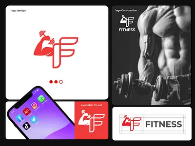 Letter F Muscle Logo, Fitness workouts logo - Branding Design 3d app icon branding club digital fitness graphic design gym icon identity illustration letter f logo luxury sport strong training workout
