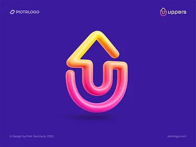 uppers brand branding design idea illustration logo mark negative typography ui