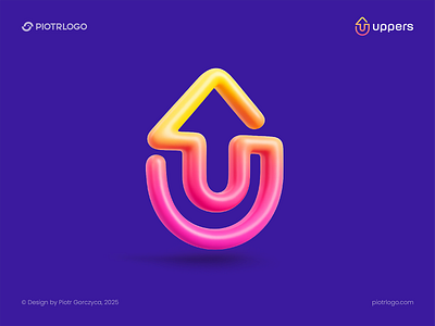 uppers brand branding design idea illustration logo mark negative typography ui