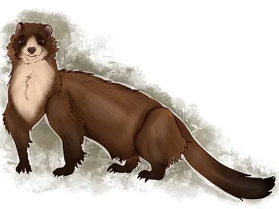 mink animal illustration illustration procreate raster raster graphics raster illustration