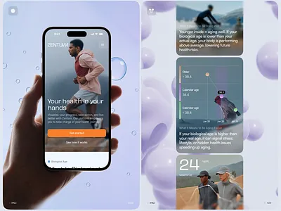 Zentum Health Mobile Screens ai biomarker chart excercise health health tech mobile running wellness