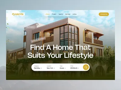 Real Estate Website Design | Modern Property buy rent house home booking house rental minimal web ui modern web design property landing page property management property search property ui design real estate listing real estate platform real estate ui real estate website rent apartment uiux web design concept web hero website