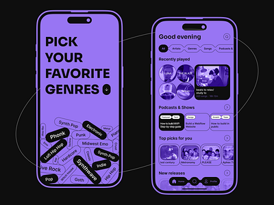 Music app concept app dark design interface mobile music ui ux