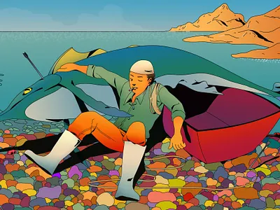 MARLIN animal artwork colorful concept cover artwork cover book environtment fish flat graphic design minimalism nature poster sell ui ui illustration user interface wildlife work