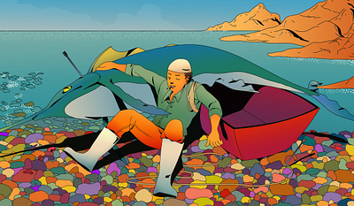 MARLIN animal artwork colorful concept cover artwork cover book environtment fish flat graphic design minimalism nature poster sell ui ui illustration user interface wildlife work