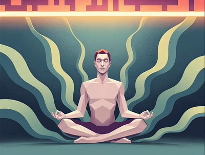 Conceptual Meditation Maze Solved Visualizing Focus Illustration clarity conceptual art environment geometric art illustration illustration by xinyan low poly art maze meditation meditation art mental health mindfulness solitude vector illustration wellness theme wellness visual work process