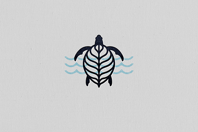 Turtle branding design graphic design icon illustration leaf logo logo design minimalist nature ocean sea turtle vector water wave