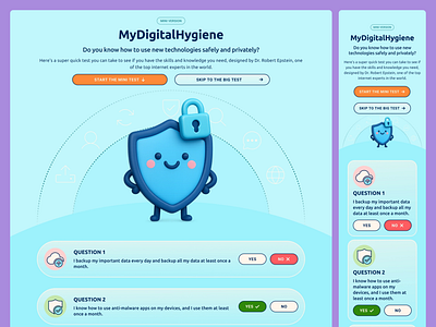 Digital Hygiene Quiz Website - Designed and Coded questionnaire quiz quiz website web design