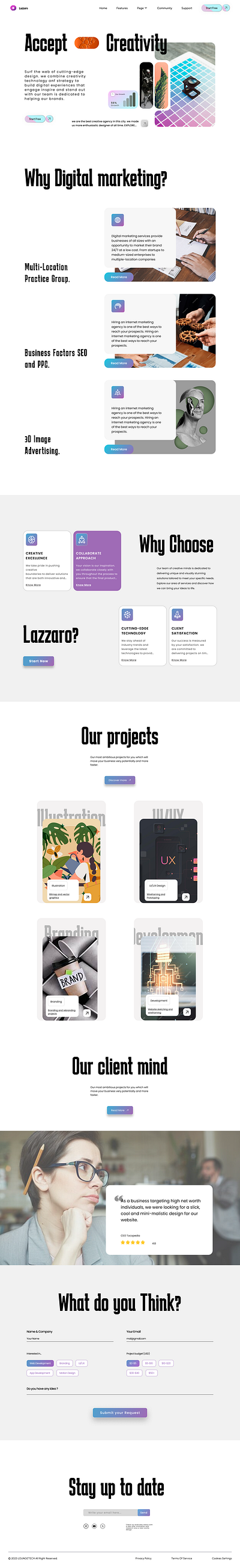 Lazzaro branding website digital marketing digital marketing website marketing agency modern design