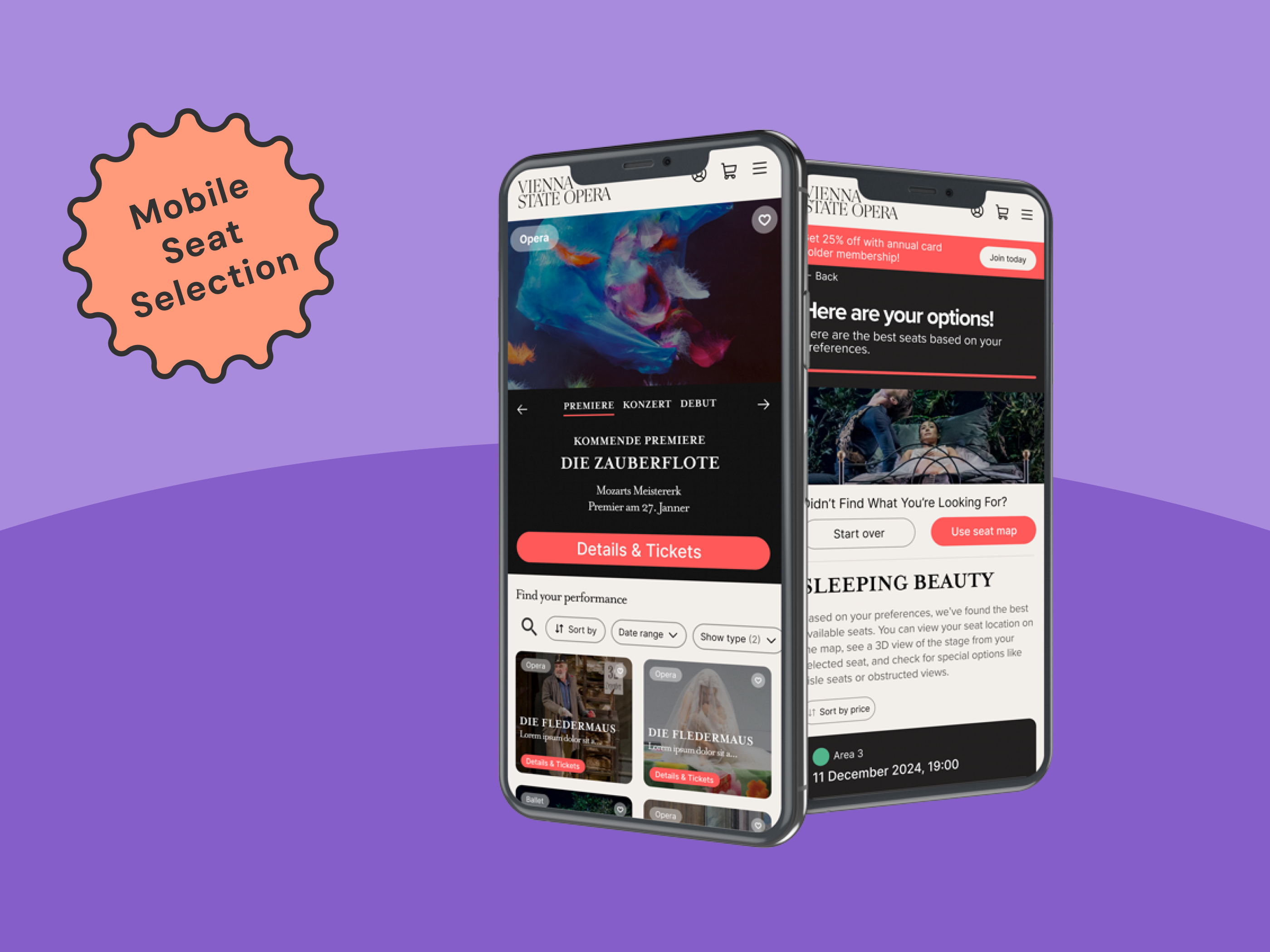 Vienna Opera House: Mobile Seat Selection Redesign booking concert booking mobile seat selection mobile venue mobile venue booking opera house seat finder seat selection ticket finder venue