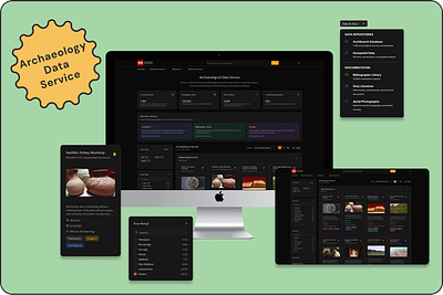 Archaeological Data Service — Smarter Search for Complex Records archeology dark theme data heavy interface database detailed records ux figma figma make filters navigation ui