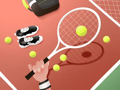 Tennis Court graphic design illustration tennis tennis court