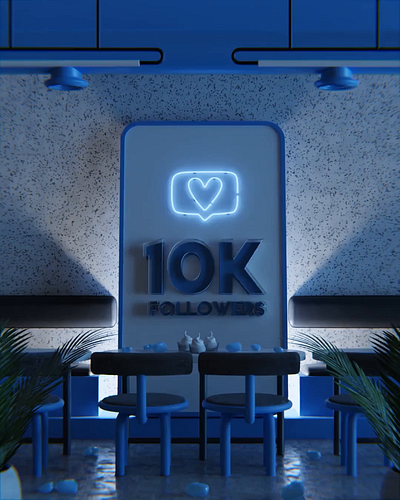 Eatsoftie 20K Follower 3D Animation 3d animation b3d blender branding design graphic design illustration motion graphics ui