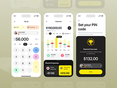 Finance mobile application ui design application banking blockchain clean ui crypto app cryptocurrency design digital wallet exchange finance finance ui fintech mobile app mobile ui modern ui payments ui ui designer ux wallet ui