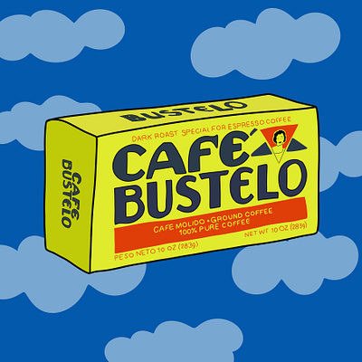 Cafe Bustelo coffee graphic design illustration maximalism procreate