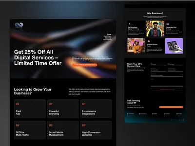 Landing page Inspired by Evershare ui