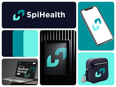 SpiHealth Logo Branding — Minimalist H Symbol for Healthcare brand guidelines brand identity branding branding design doctor logo fitness logo gym logo health health app health branding healthcare logo hospital logo icon letter h logo logo design medical logo modern logo s letter visual design