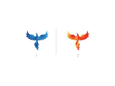 Phoenix logo 1 or 2 ? bird blue flame brand mark branding eagle fire flame hawk identity logo modern myth phoenix phoenix logo premium unique