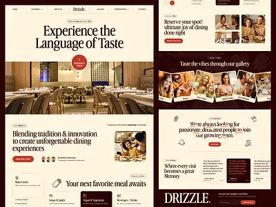 Drizzle - Restaurant Website Design buffet cafe chef culinary dining dining space ff food food delivery food website landing page luxury food restaurant restaurant landing page restaurant web design restaurant website restaurants web design webdesign website design