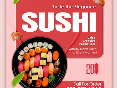 Delicious Sushi Social Media Design That Grabs Attention! brand branding creative design food graphic design social media sushi