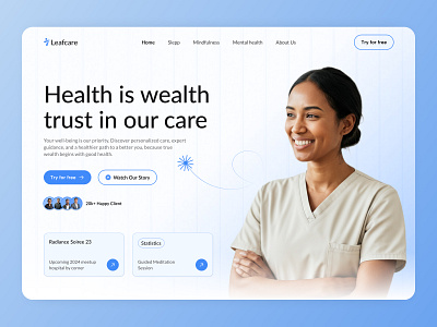 Health Website Design antdesk design efatuix health website design healthcare healthcare service healthcare website home page design landing page medical website meditations website design mental health app mental health website design minimal health website design selfcare website design uiuxdesigner web web design website design