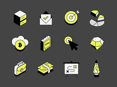 Fintech icons set bitcoin bright clean crypto crypto icon etherium fintech icons illustration interface isometric pack saas set symbol web3