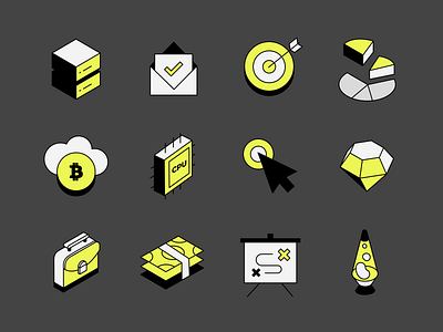 Fintech icons set bitcoin bright clean crypto crypto icon etherium fintech icons illustration interface isometric pack saas set symbol web3
