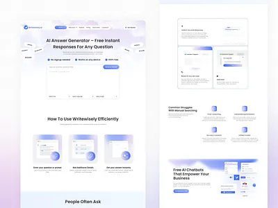 AI Answer Generator ai platform answer genrator branding graphic design illustration ui ux