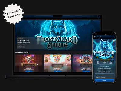 Tournaments Lobby cinematic gaming igaming lobby slots tournamants tournament ui