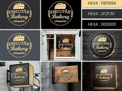 Executive Bakery – Luxury Artisan Logo Design bekary logo brand identity clean logo creative logo elegent logo food logo golden logo graphic design logo design minimal logo modern logo professional logo