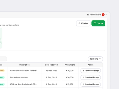 Transaction History ✨ app billing design flat history minimal table topup transaction ui wallet web withdraw