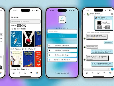 Borrow - Community Book Sharing App app branding ui