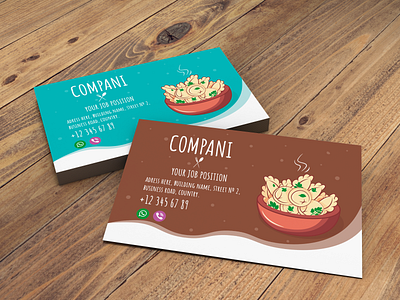 Card Business illustration brand branding business card card colors des design dumplings food graphic design illustration logo motion graphics typography ui vector