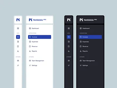 Clean Sidebar Menu — Light & Dark Mode UI collapsed menu dark ui dashboard finance ui navigation saas ui sidebar sidebar menu ui ui design ux design