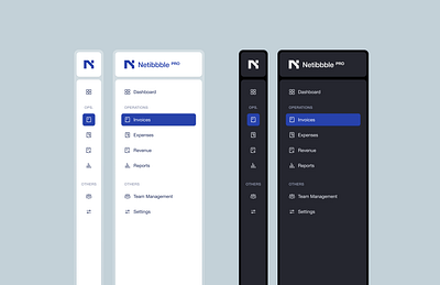 Clean Sidebar Menu — Light & Dark Mode UI collapsed menu dark ui dashboard finance ui navigation saas ui sidebar sidebar menu ui ui design ux design