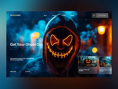 Graveyard Web Ui Landing Shot branding design graphic design halloween illustration photography scary sppoky ui ui design ux ux design web design