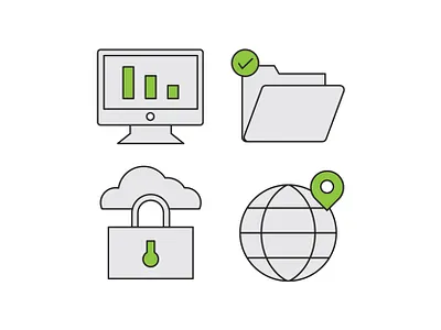 Computer icon set branding creative design flat design graphic design icon illustration ui ui ux vector