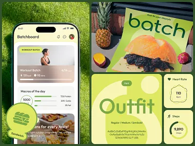 Branding for Batch - Healthy lifestyle Mobile app app balance brand identity branding fitness app food app health healthcare healthy food illustration lifystyle logo mobile mobile app web design
