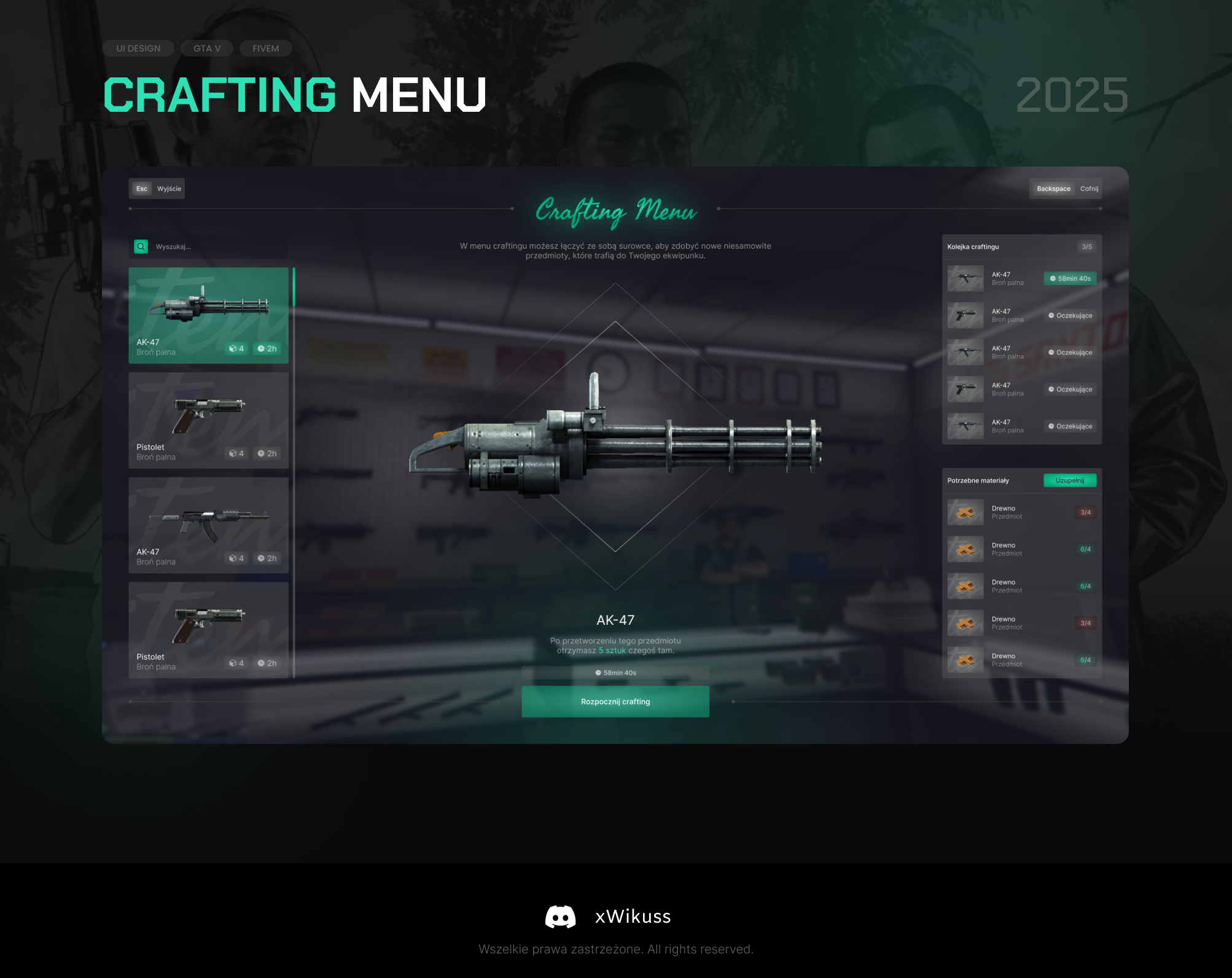 Game UI/Fivem/GTA V Crafting Menu by xWikuss on Dribbble