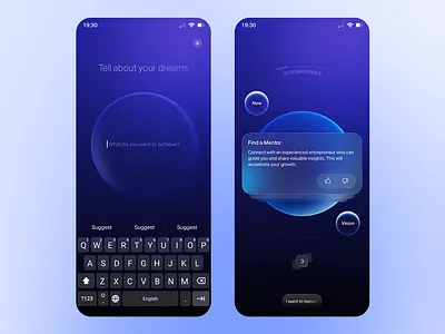 Blue Dream UI for Natural android blue circle dark dream dreams goals graphic design now oem planet target theme ui wish