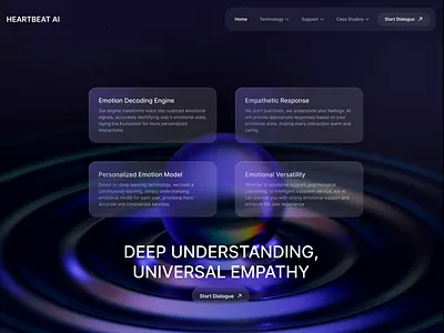 AI Emotional Voice App ai ai voice dark design emotion emotionai emotional resonance empathy icon ui ux voice voice chat web design